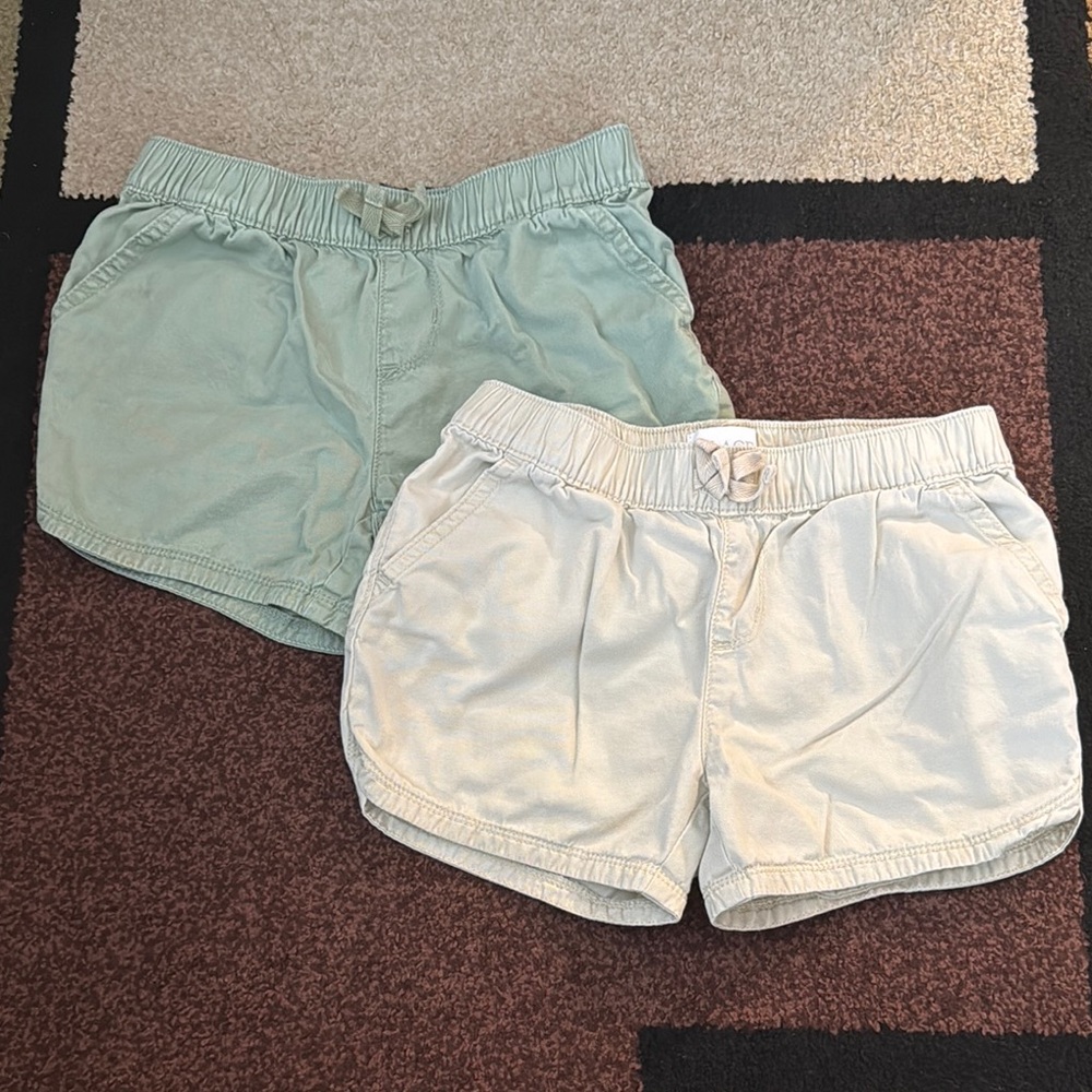 Casual Green and Khaki Shorts Set